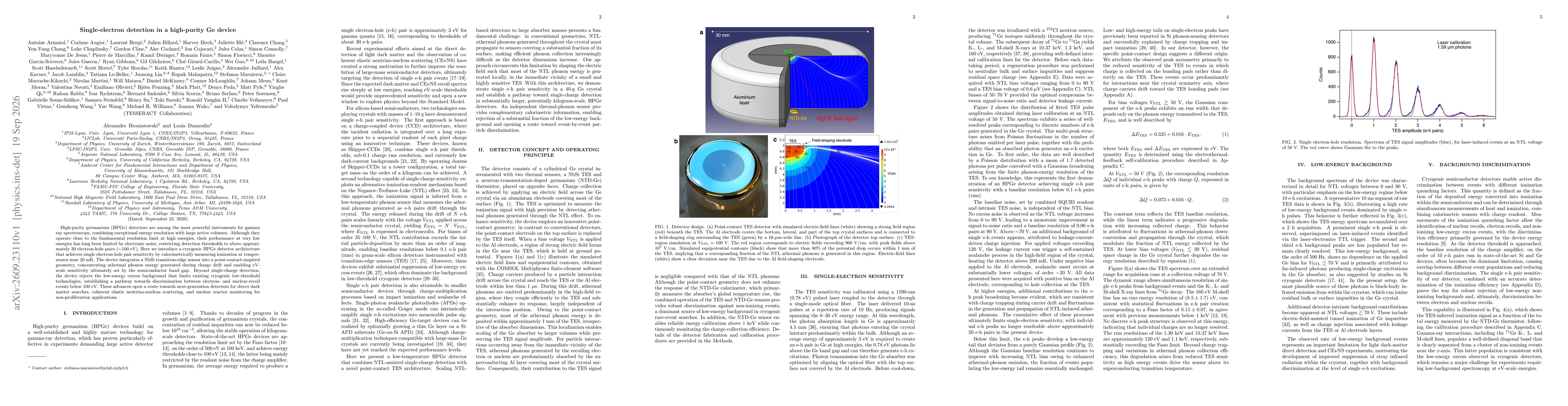 Thumbnail for Single-electron detection in a high-purity Ge device