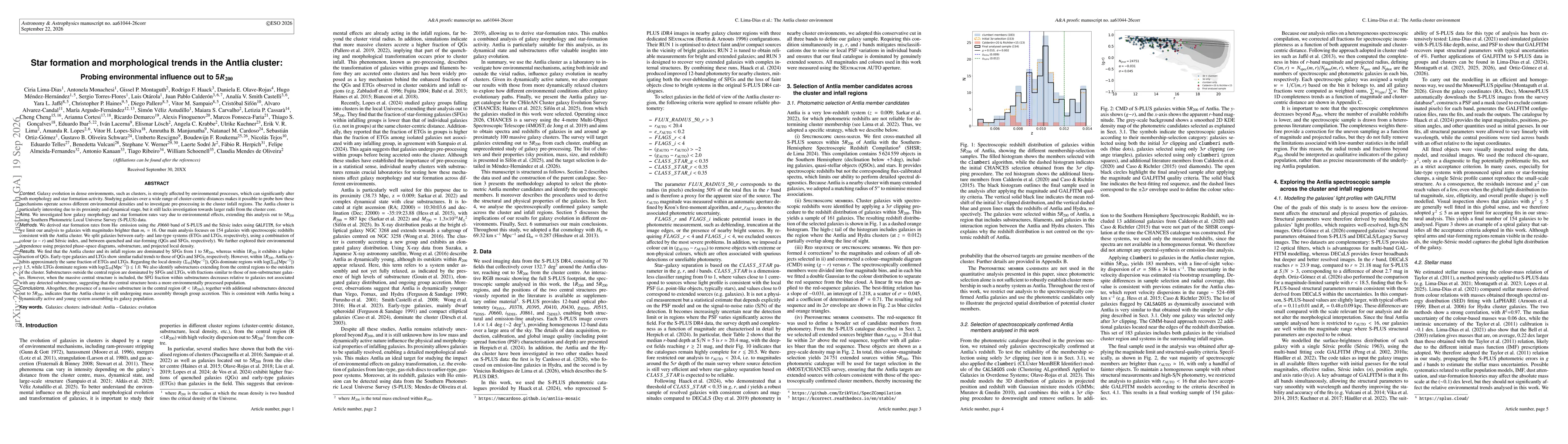 Thumbnail for Star formation and morphological trends in the Antlia cluster: Probing environmental influence out to 5R200