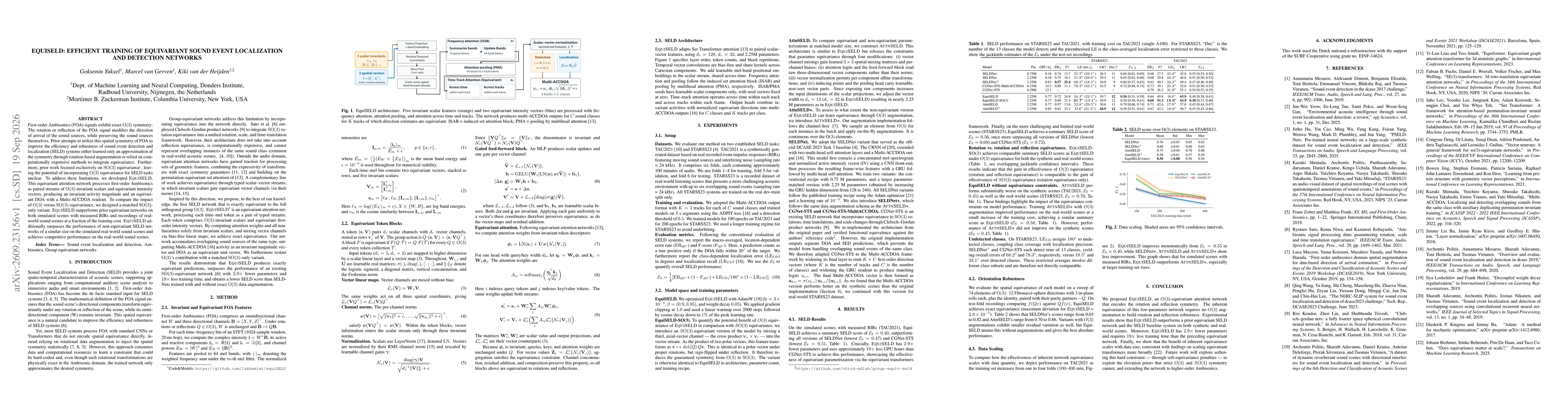 Thumbnail for EquiSELD: Efficient training of equivariant sound event localization and detection networks