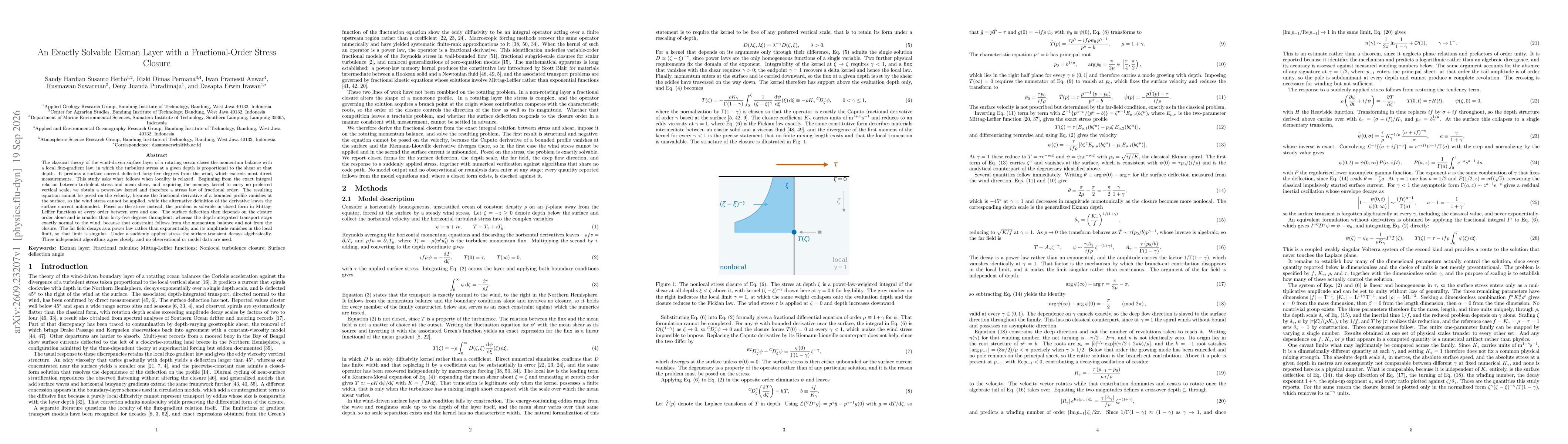 Thumbnail for An Exactly Solvable Ekman Layer with a Fractional-Order Stress Closure