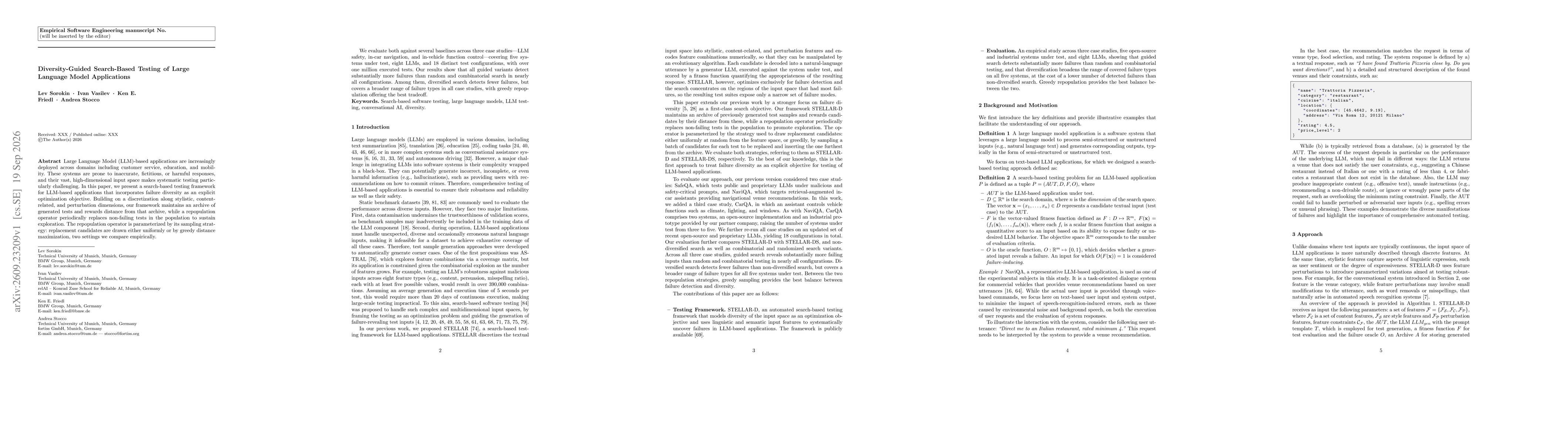 Thumbnail for Diversity-Guided Search-Based Testing of Large Language Model Applications