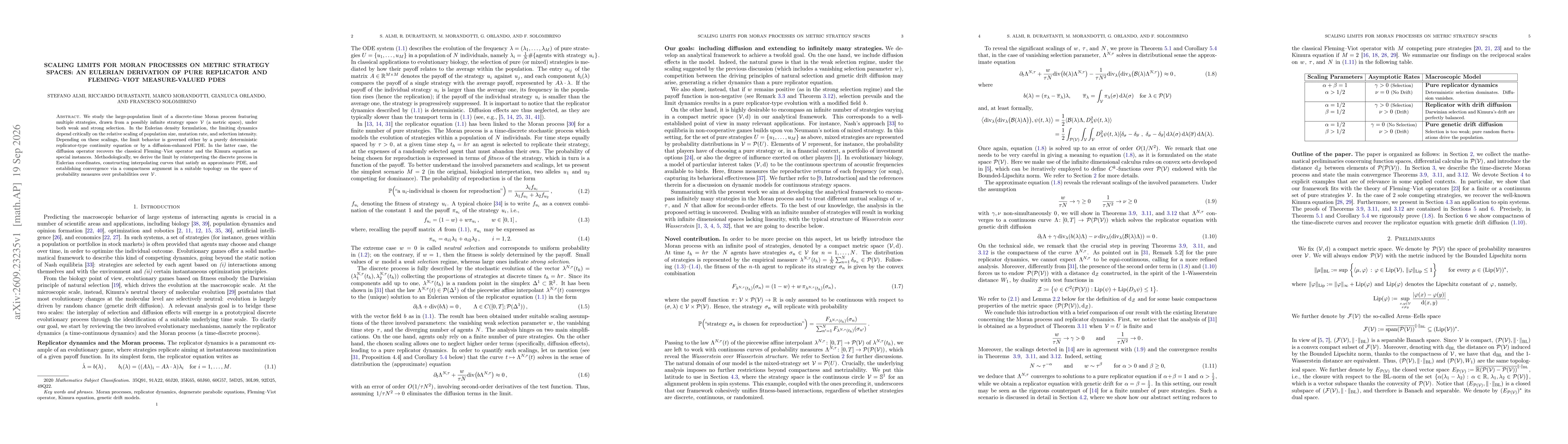 Thumbnail for Scaling limits for Moran processes on metric strategy spaces: an Eulerian derivation of pure replicator and Fleming--Viot measure-valued PDEs