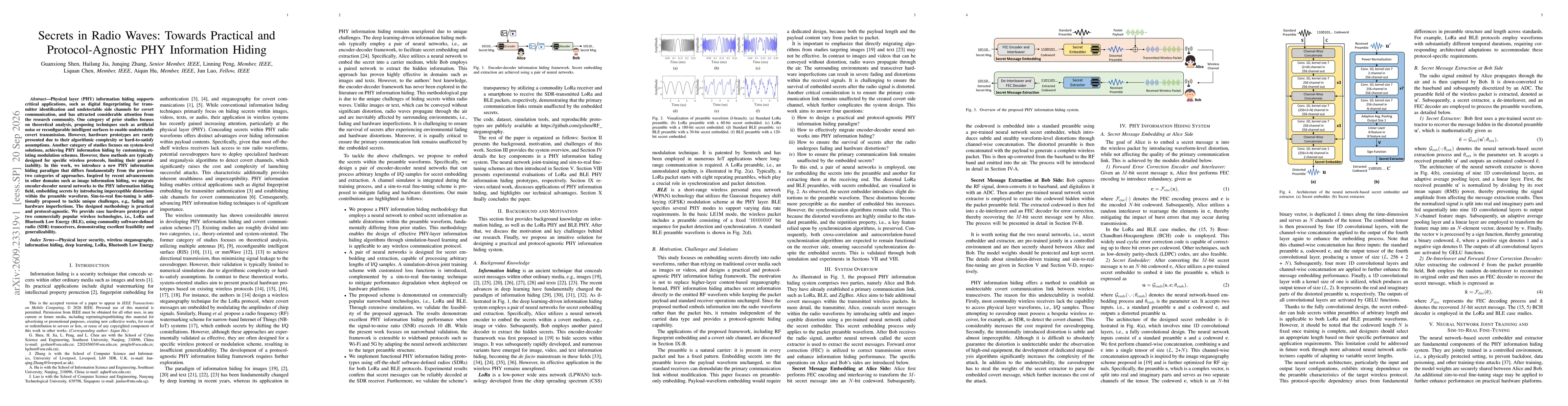 Thumbnail for Secrets in Radio Waves: Towards Practical and Protocol-Agnostic PHY Information Hiding