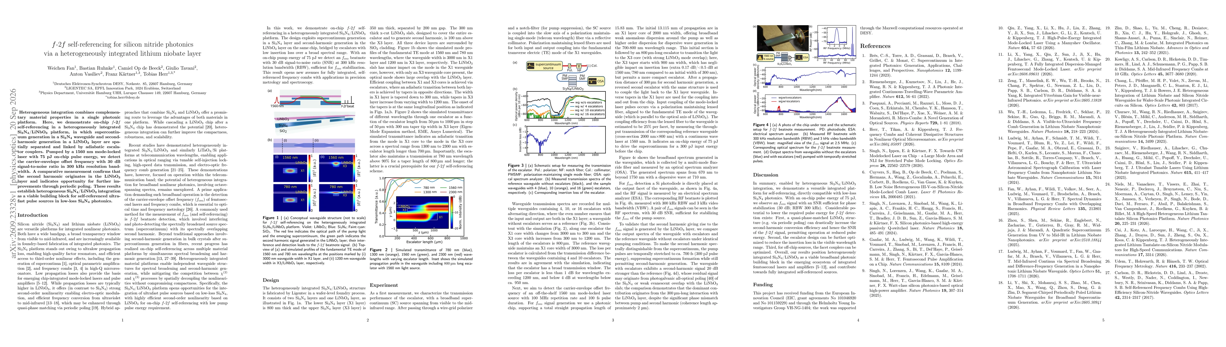 Thumbnail for $f$-2$f$ self-referencing for silicon nitride photonics via a heterogeneously integrated lithium niobate layer
