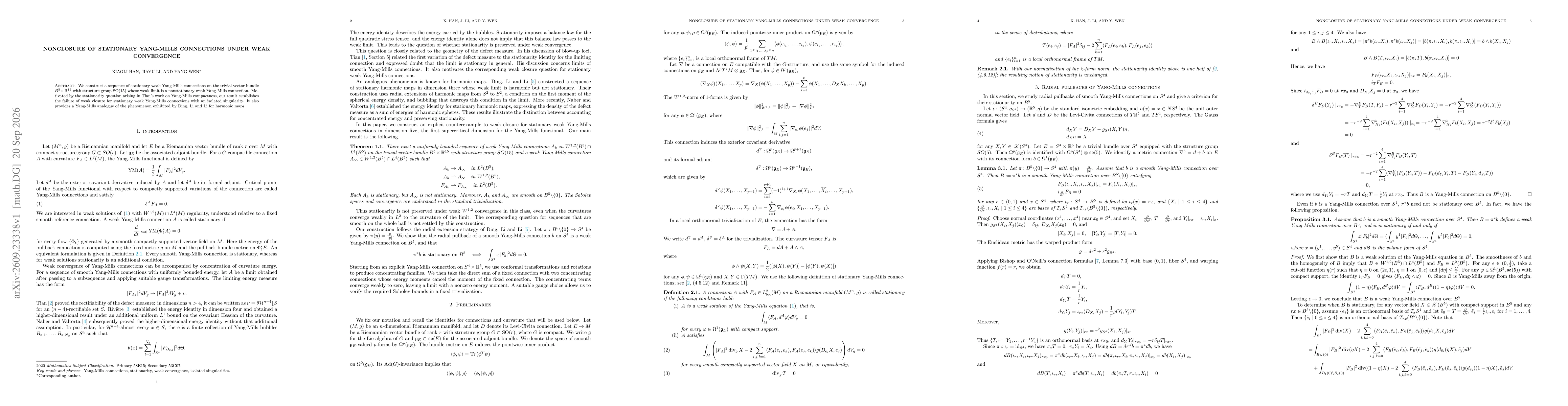 Thumbnail for Nonclosure of stationary Yang-Mills connections under weak convergence