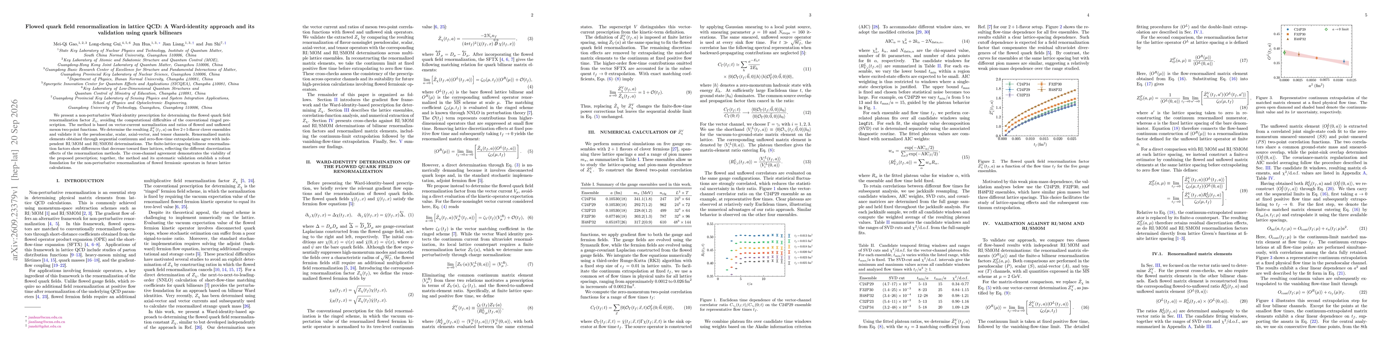 Thumbnail for Flowed quark field renormalization in lattice QCD: A Ward-identity approach and its validation using quark bilinears