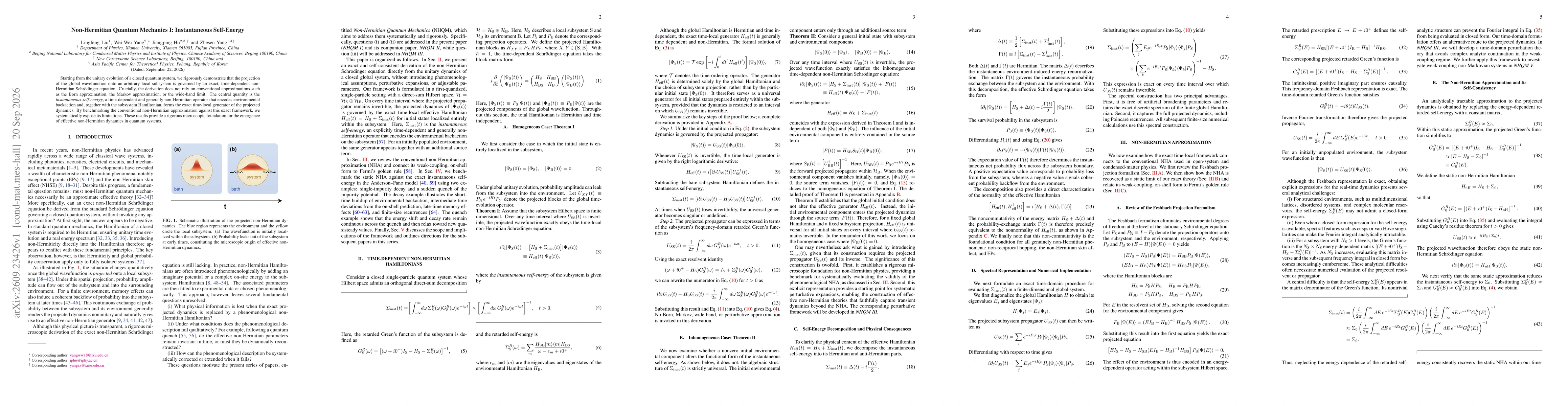 Thumbnail for Non-Hermitian Quantum Mechanics I: Instantaneous Self-Energy