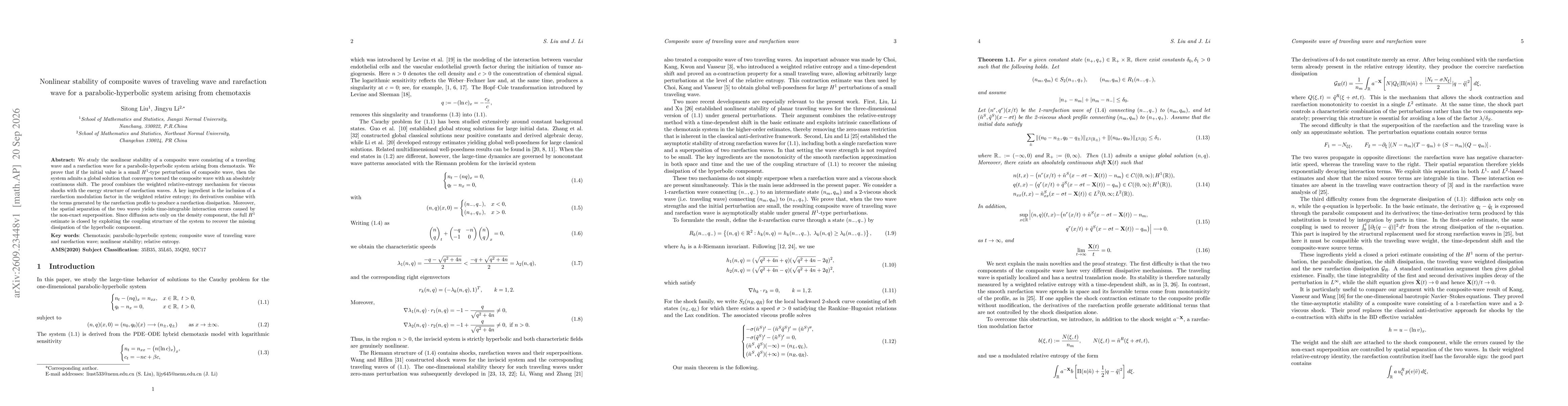 Thumbnail for Nonlinear stability of composite waves of traveling wave and rarefaction wave for a parabolic-hyperbolic system arising from chemotaxis