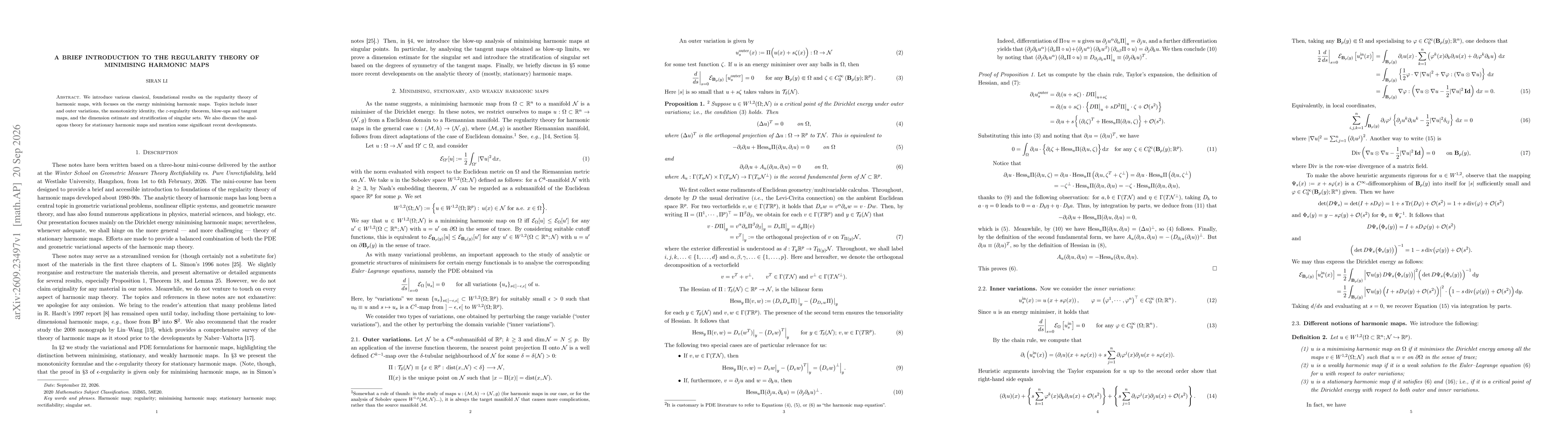 Thumbnail for A brief introduction to the regularity theory of minimising harmonic maps