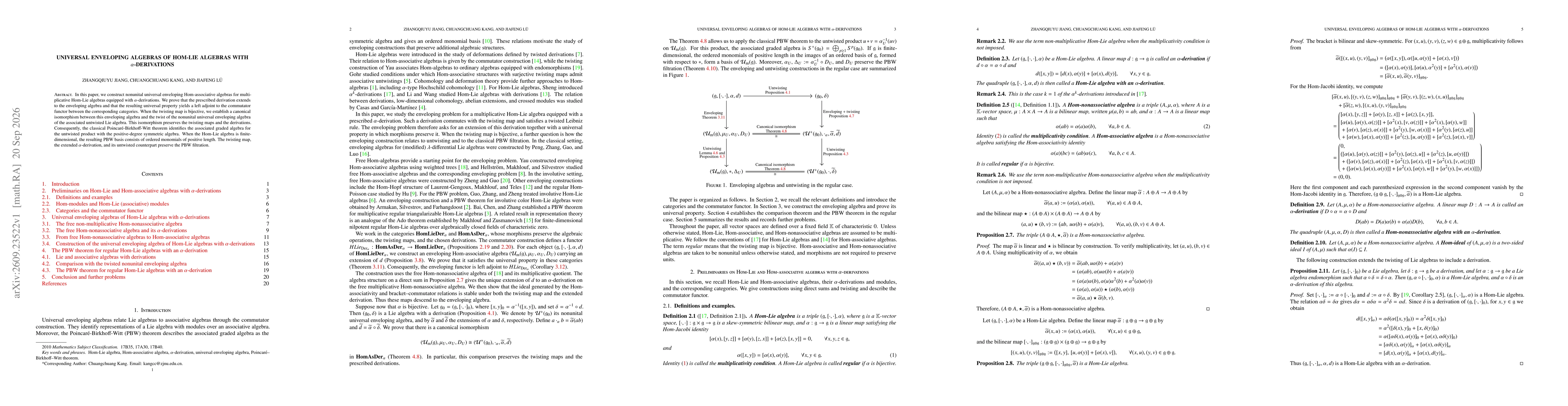 Thumbnail for Universal Enveloping Algebras of Hom-Lie Algebras with $α$-Derivations