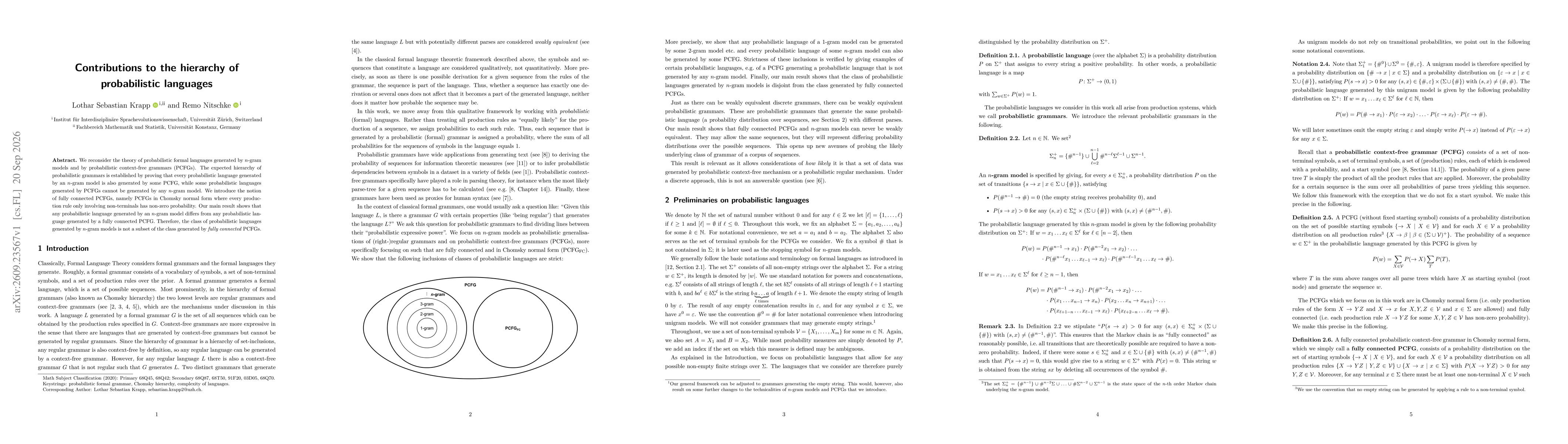Thumbnail for Contributions to the hierarchy of probabilistic languages