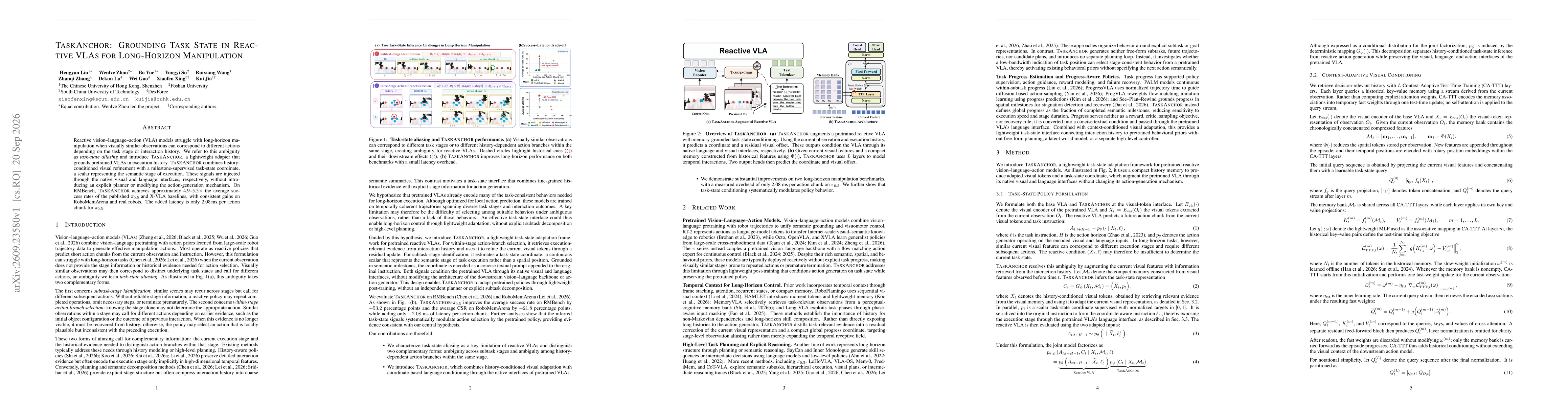Thumbnail for TaskAnchor: Grounding Task State in Reactive VLAs for Long-Horizon Manipulation