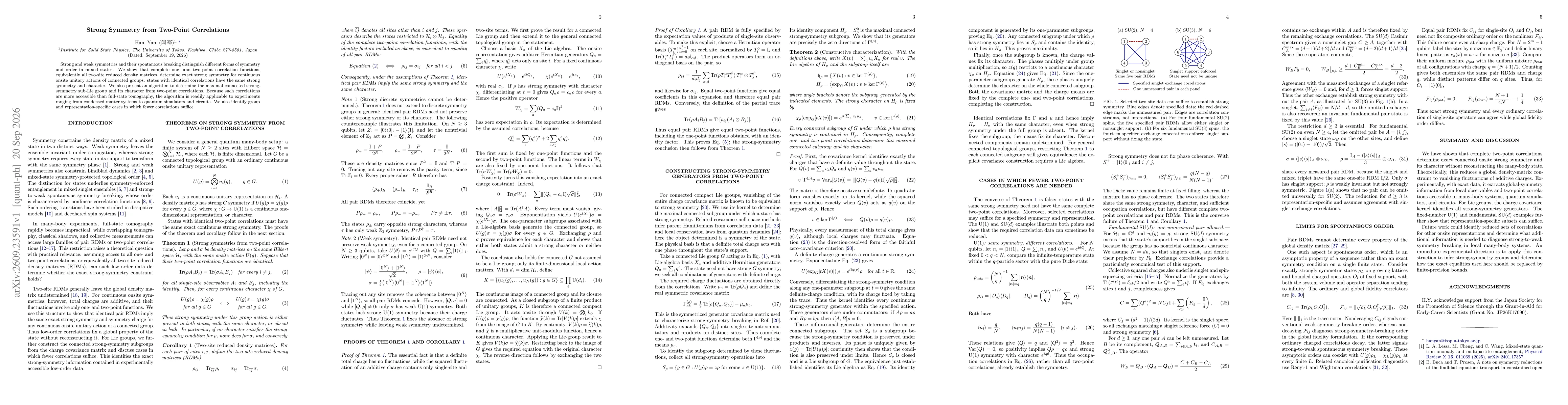 Thumbnail for Strong Symmetry from Two-Point Correlations
