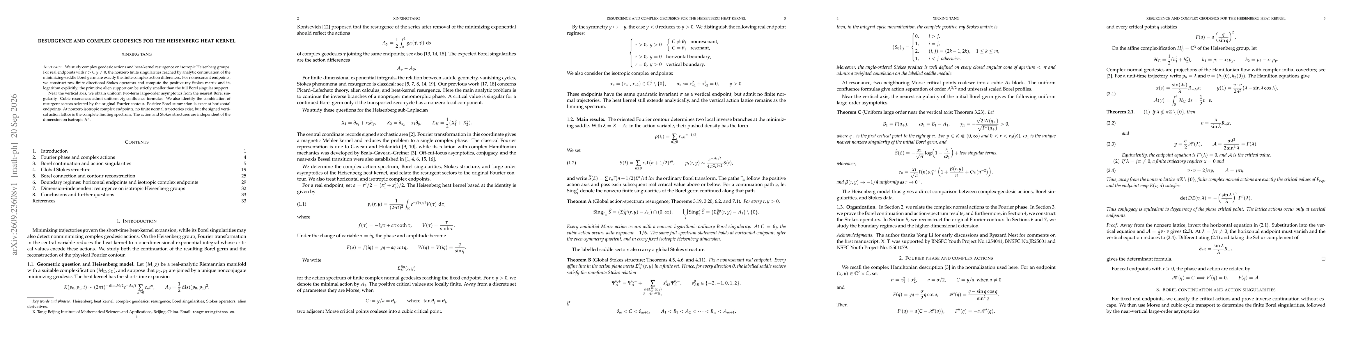 Thumbnail for Resurgence and Complex Geodesics for the Heisenberg Heat Kernel