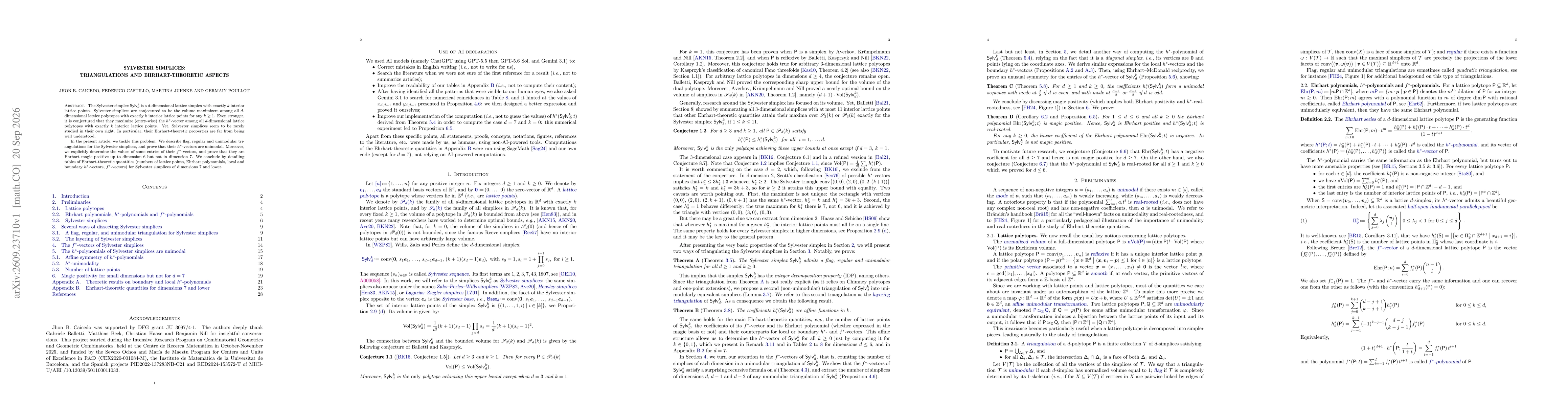 Thumbnail for Sylvester simplices: Triangulations and Ehrhart-theoretic aspects