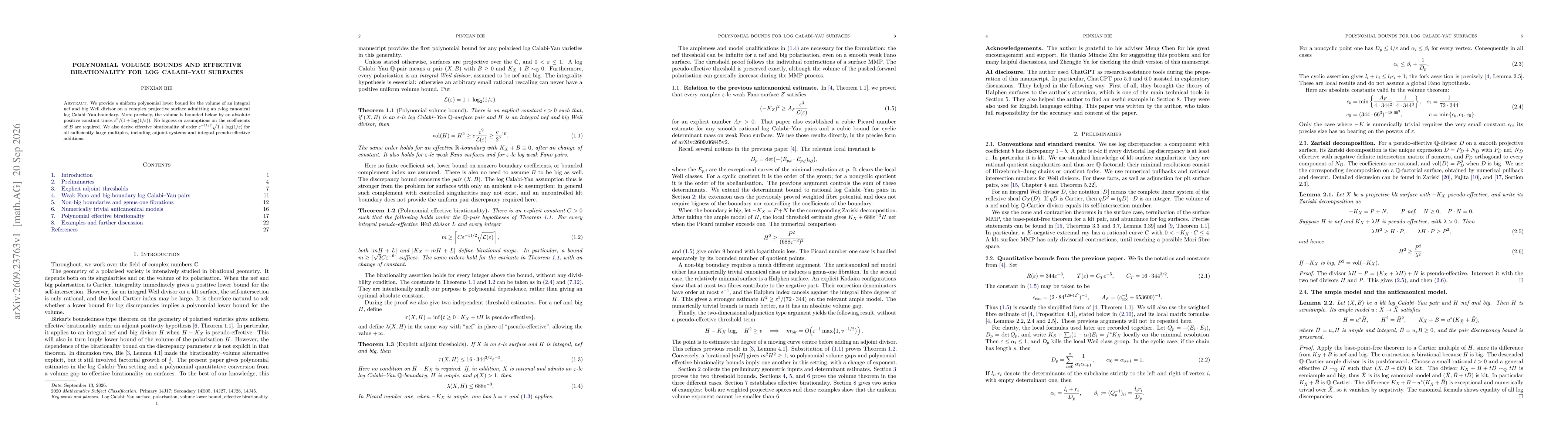Thumbnail for Polynomial Volume Bounds and Effective Birationality for Log Calabi-Yau Surfaces