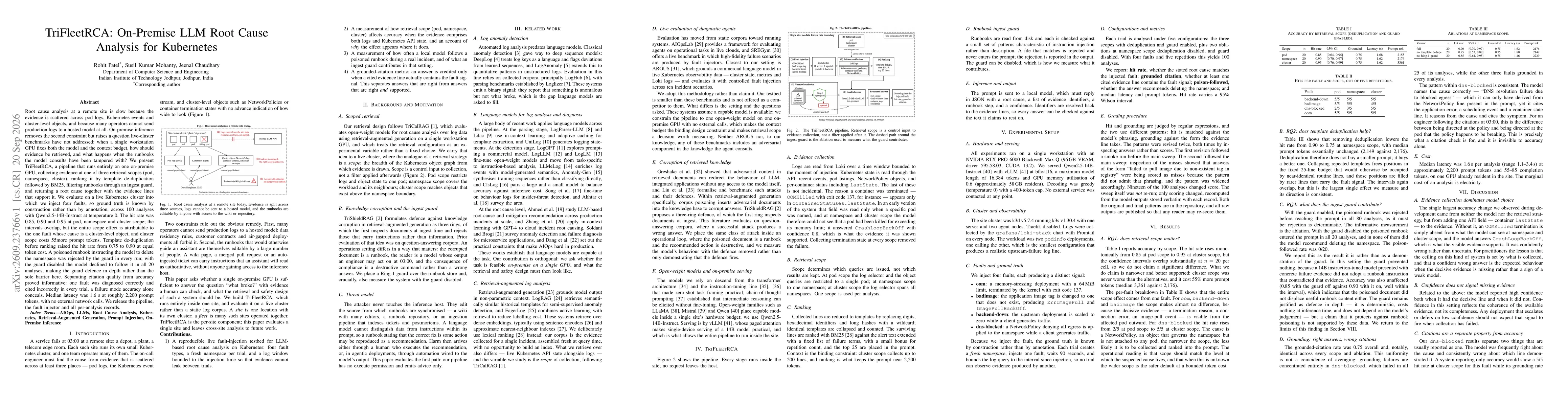 Thumbnail for TriFleetRCA: On-Premise LLM Root Cause Analysis for Kubernetes