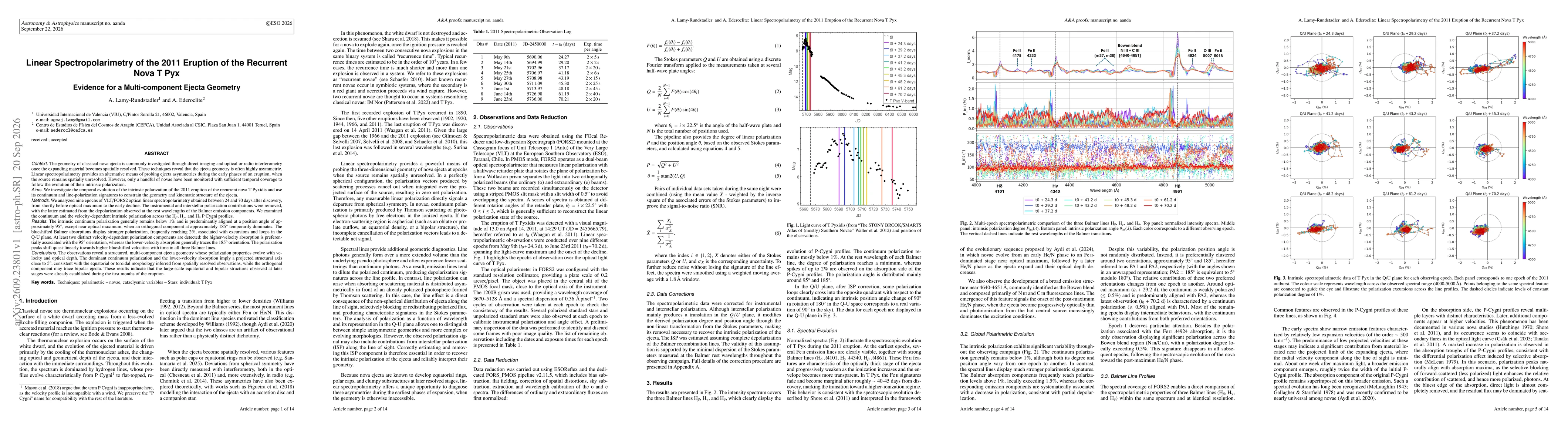 Thumbnail for Linear Spectropolarimetry of the 2011 Eruption of the Recurrent Nova T Pyx