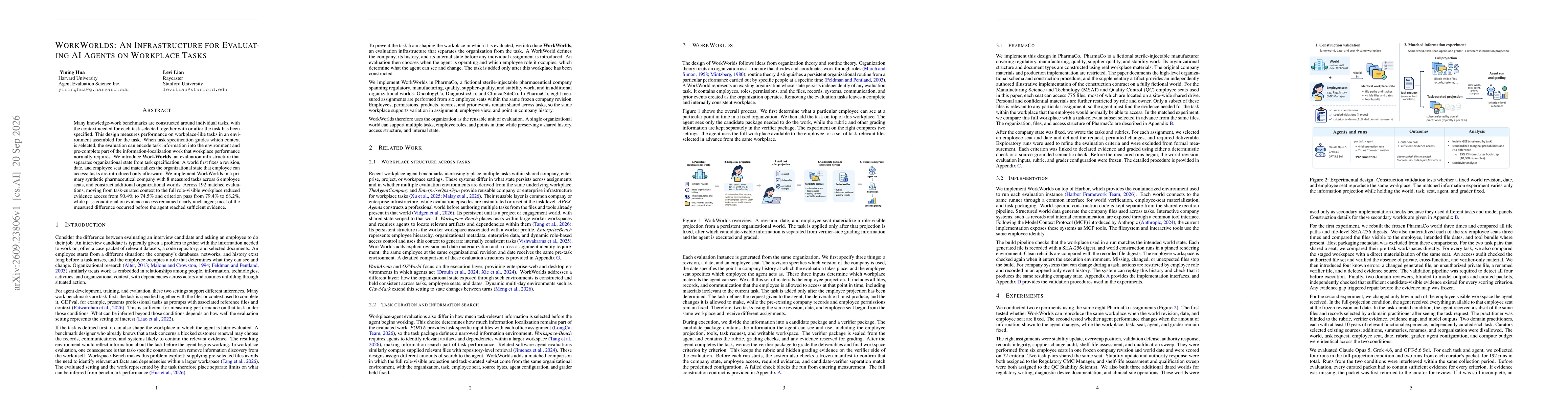 Thumbnail for WorkWorlds: An Infrastructure for Evaluating AI Agents on Workplace Tasks