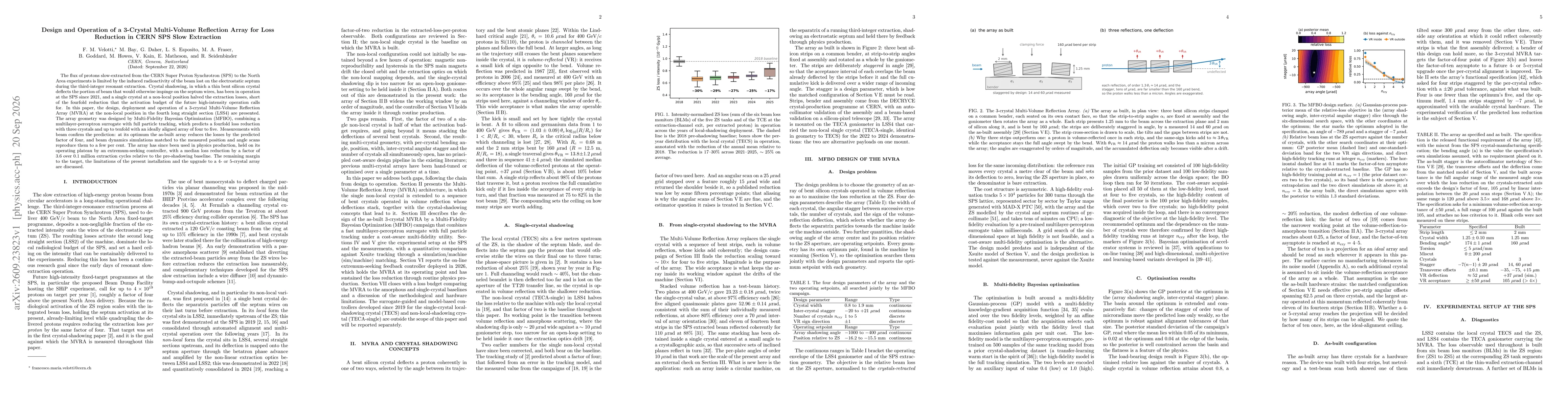Thumbnail for Design and Operation of a 3-Crystal Multi-Volume Reflection Array for Loss Reduction in CERN SPS Slow Extraction