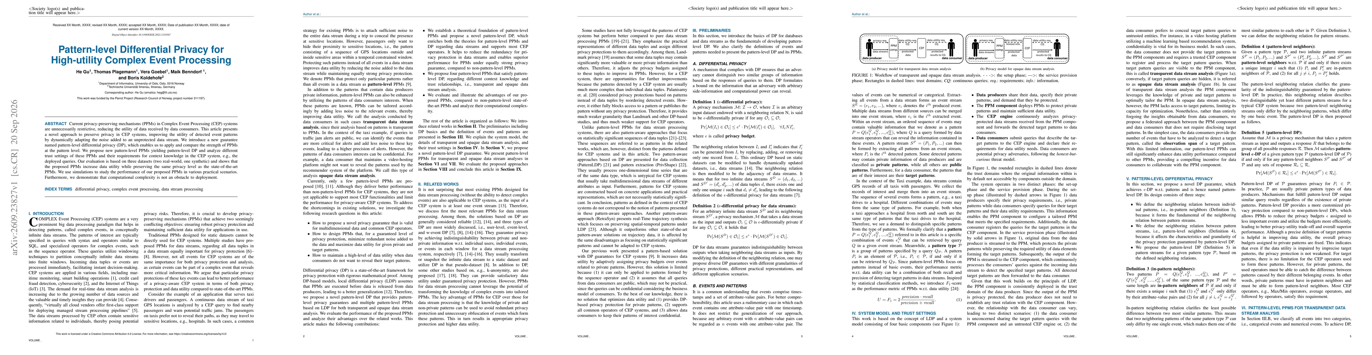 Thumbnail for Pattern-level Differential Privacy for High-utility Complex Event Processing