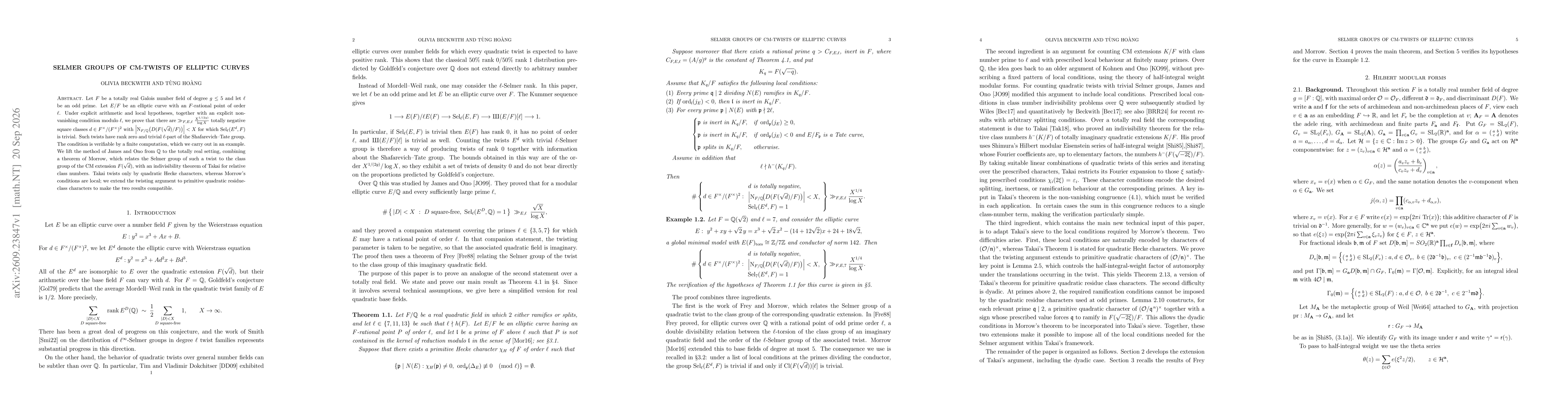 Thumbnail for Selmer groups of CM-twists of elliptic curves