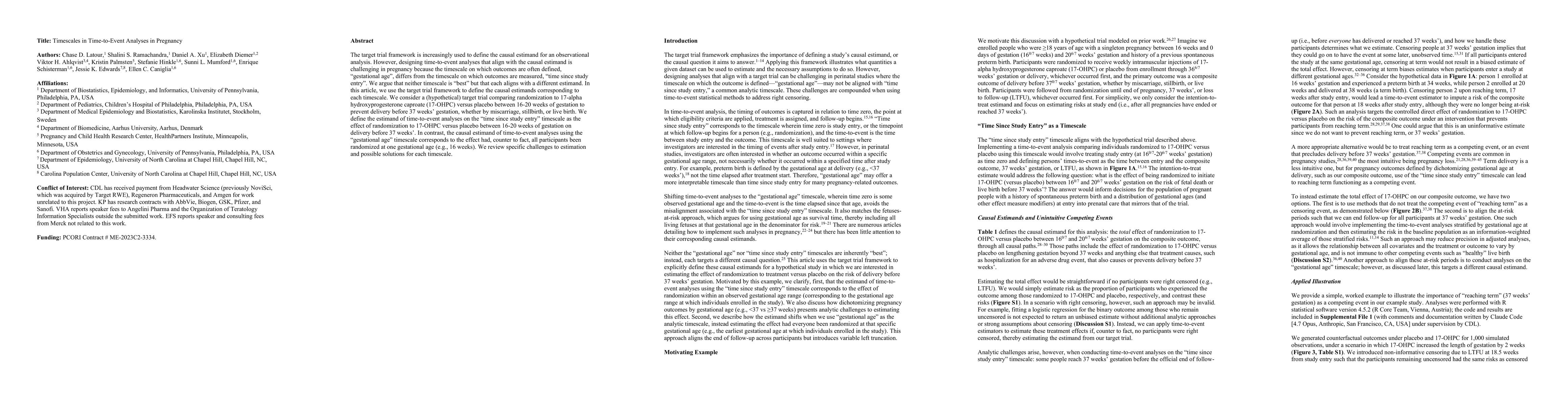 Thumbnail for Timescales in Time-to-Event Analyses in Pregnancy