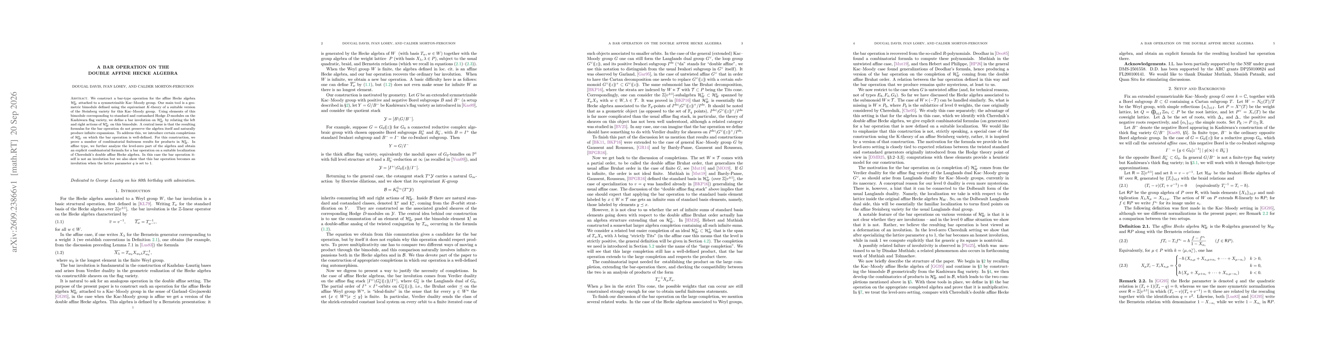 Thumbnail for A bar operation on the double affine Hecke algebra