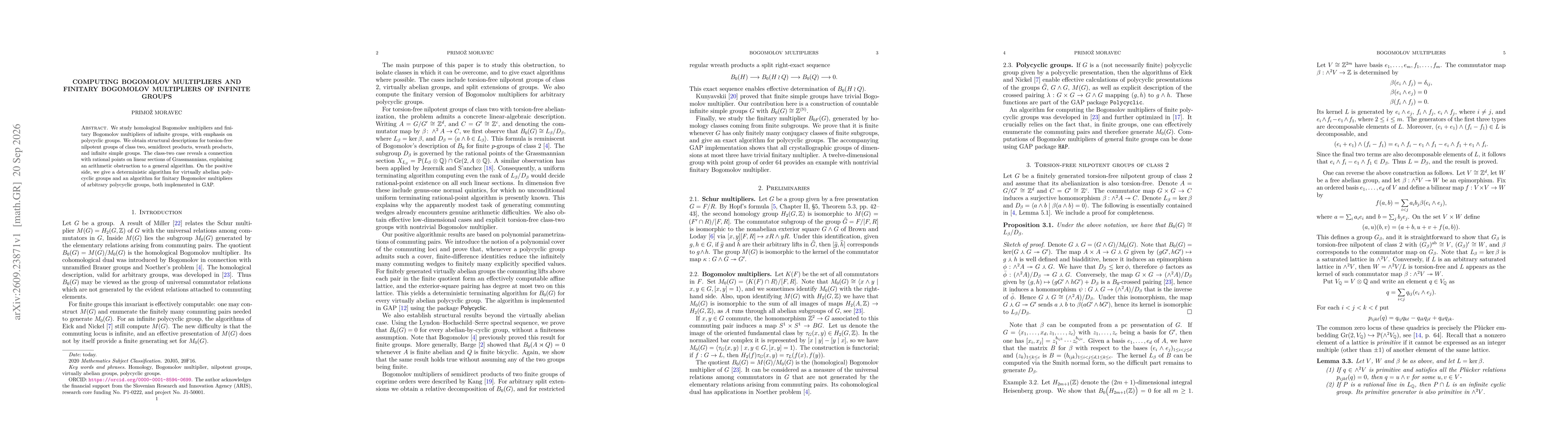 Thumbnail for Computing Bogomolov multipliers and finitary Bogomolov multipliers of infinite groups