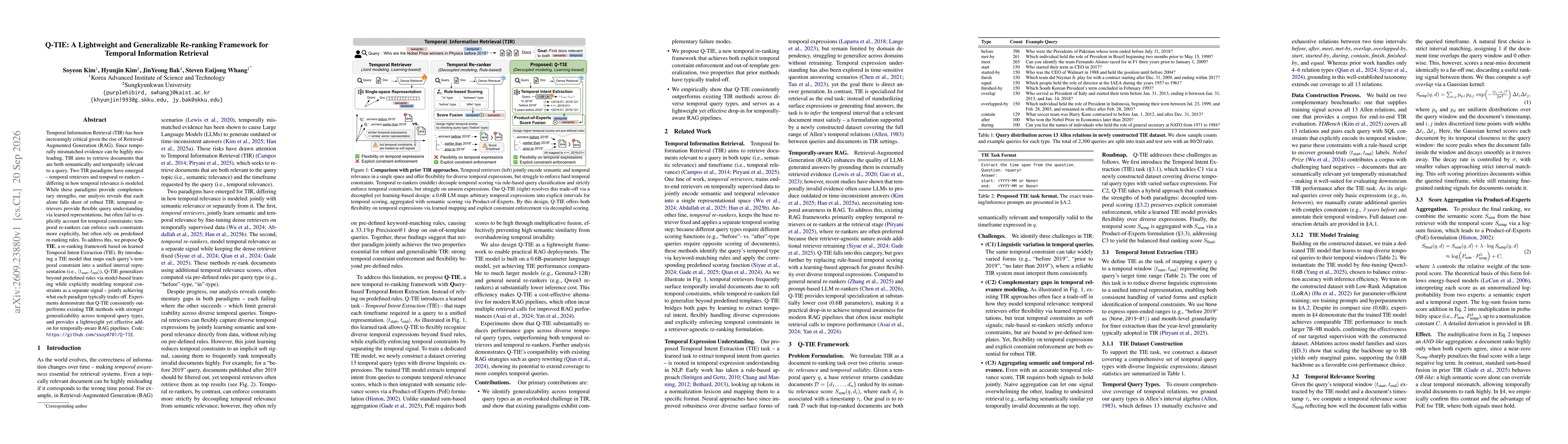 Thumbnail for Q-TIE: A Lightweight and Generalizable Re-ranking Framework for Temporal Information Retrieval
