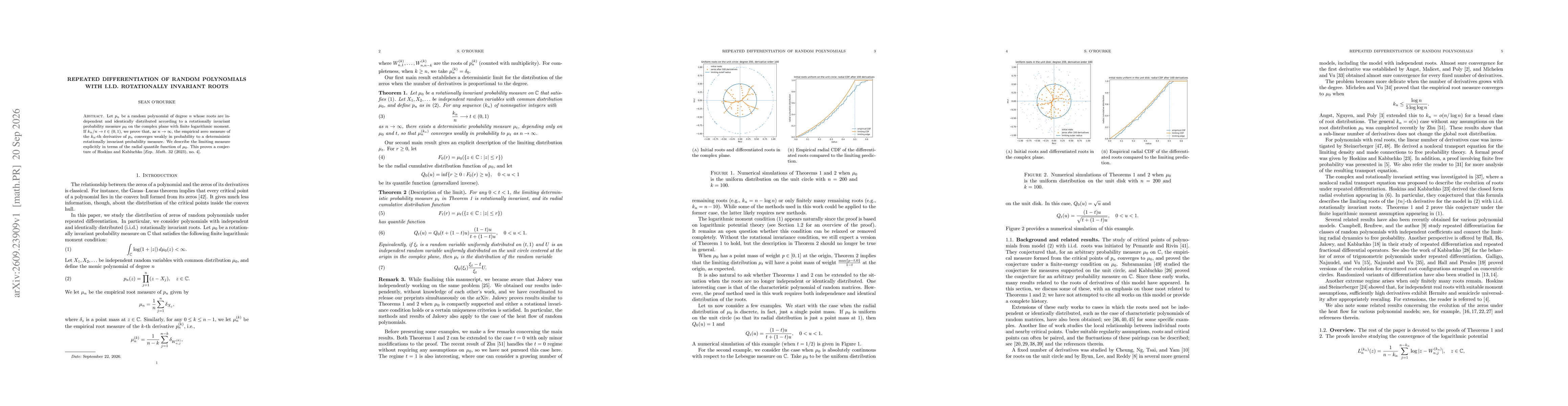 Thumbnail for Repeated differentiation of random polynomials with i.i.d. rotationally invariant roots