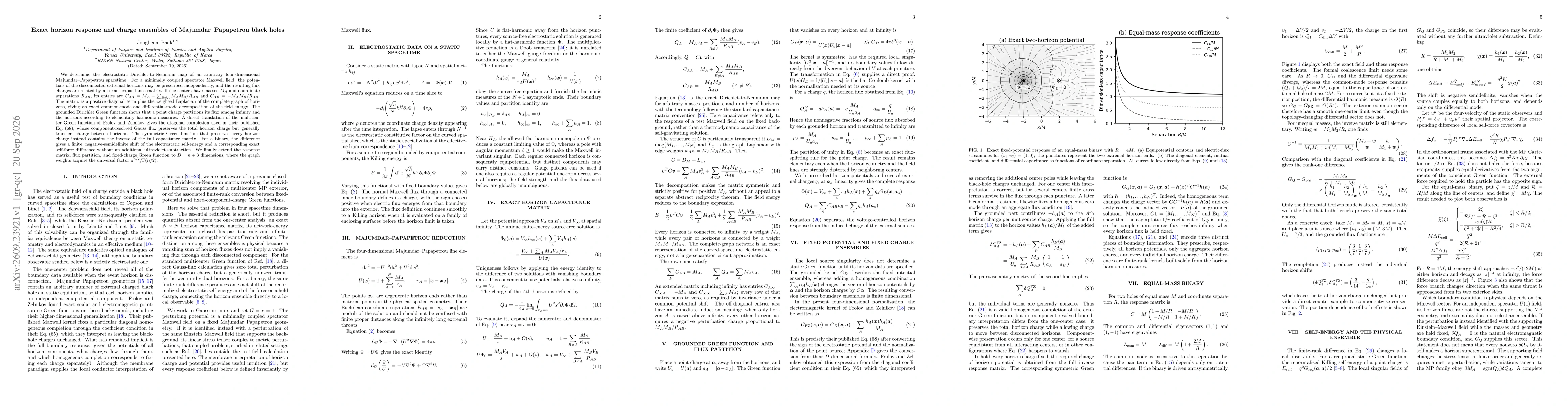 Thumbnail for Exact horizon response and charge ensembles of Majumdar--Papapetrou black holes