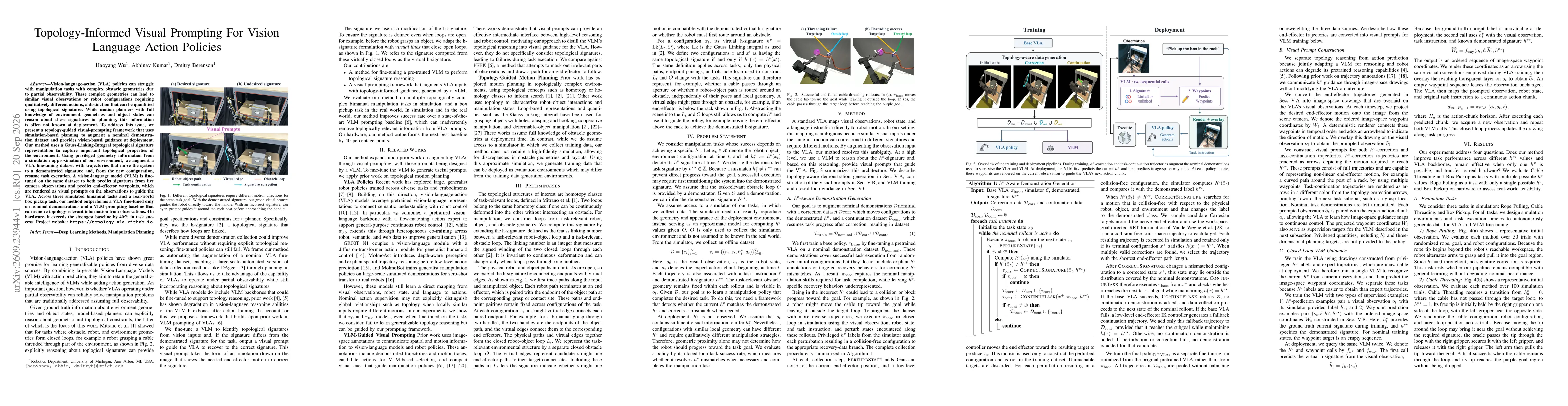 Thumbnail for Topology-Informed Visual Prompting For Vision Language Action Policies