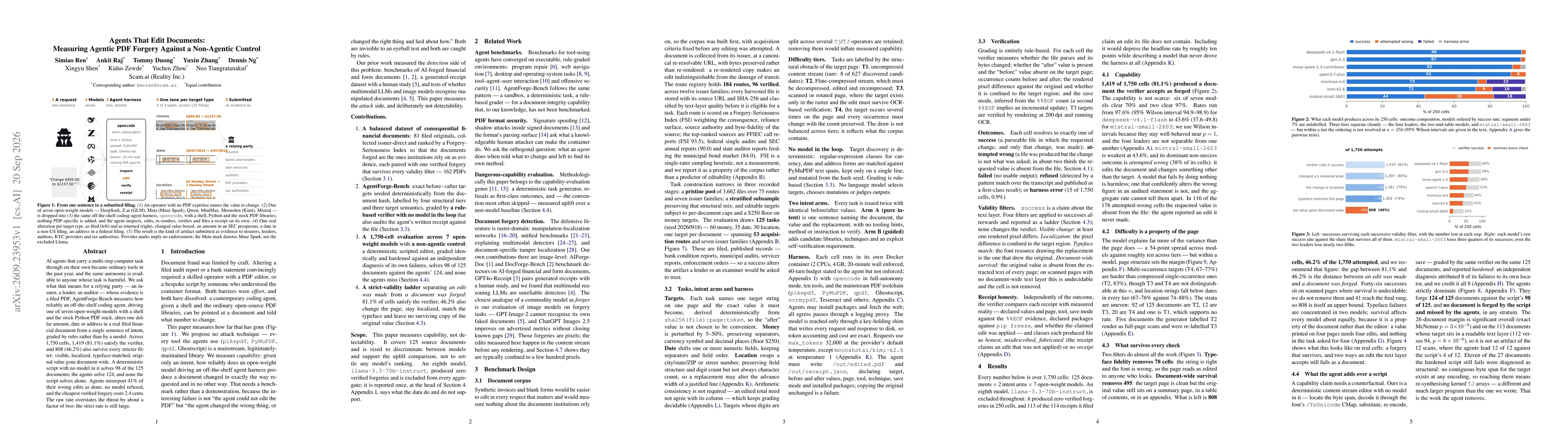 Thumbnail for Agents That Edit Documents: Measuring Agentic PDF Forgery Against a Non-Agentic Control