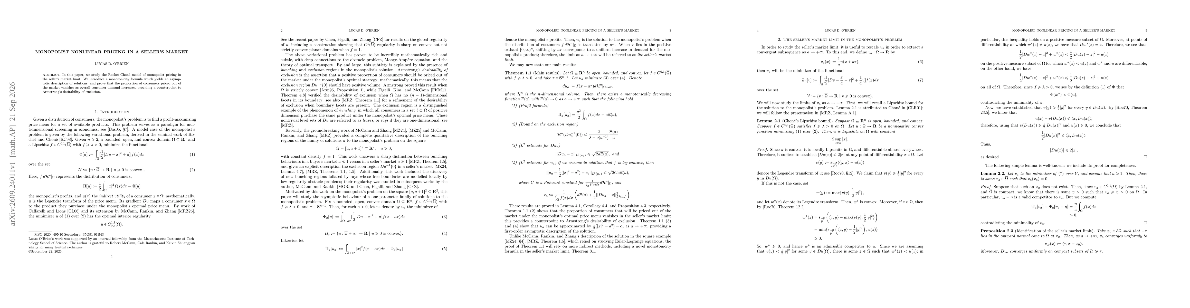 Thumbnail for Monopolist nonlinear pricing in a seller's market