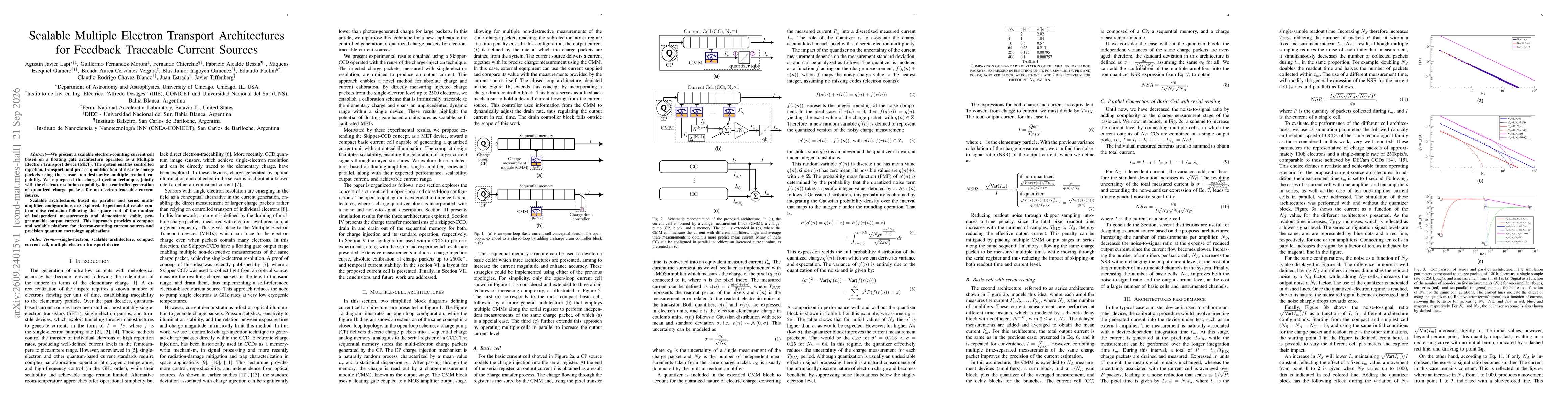 Thumbnail for Scalable Multiple Electron Transport Architectures for Feedback Traceable Current Sources