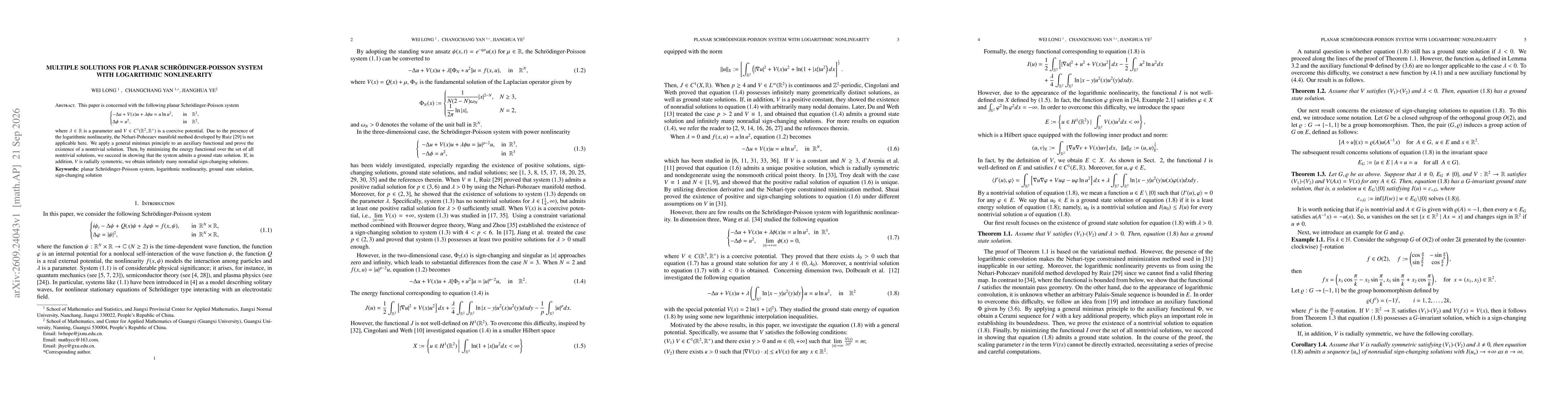 Thumbnail for Multiple solutions for planar Schrodinger-Poisson system with logarithmic nonlinearity