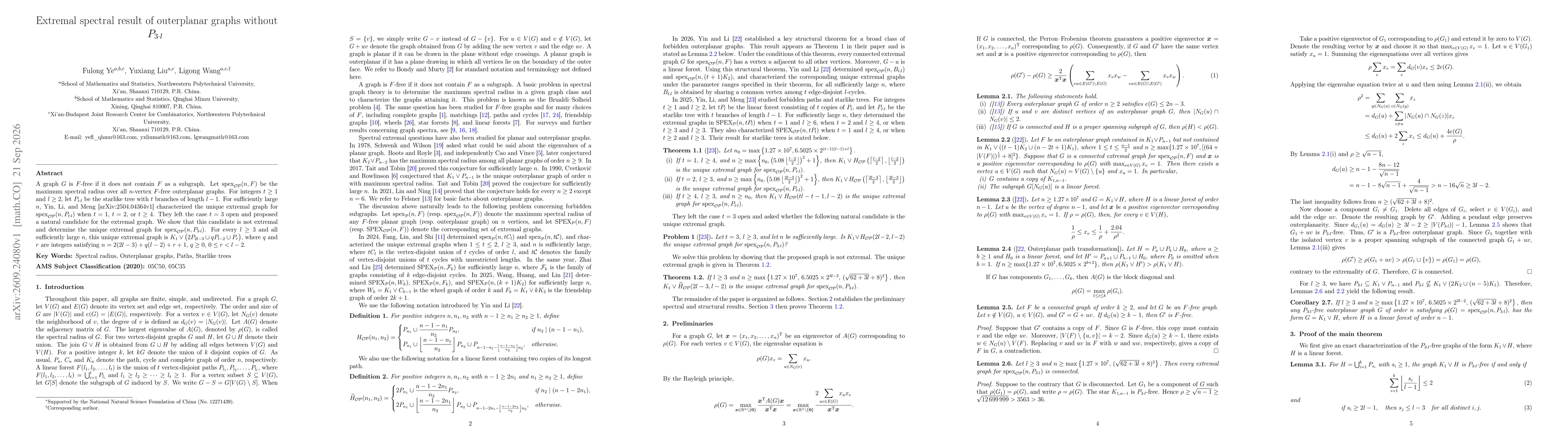Thumbnail for Extremal spectral result of outerplanar graphs without $P_{3\cdot l}$