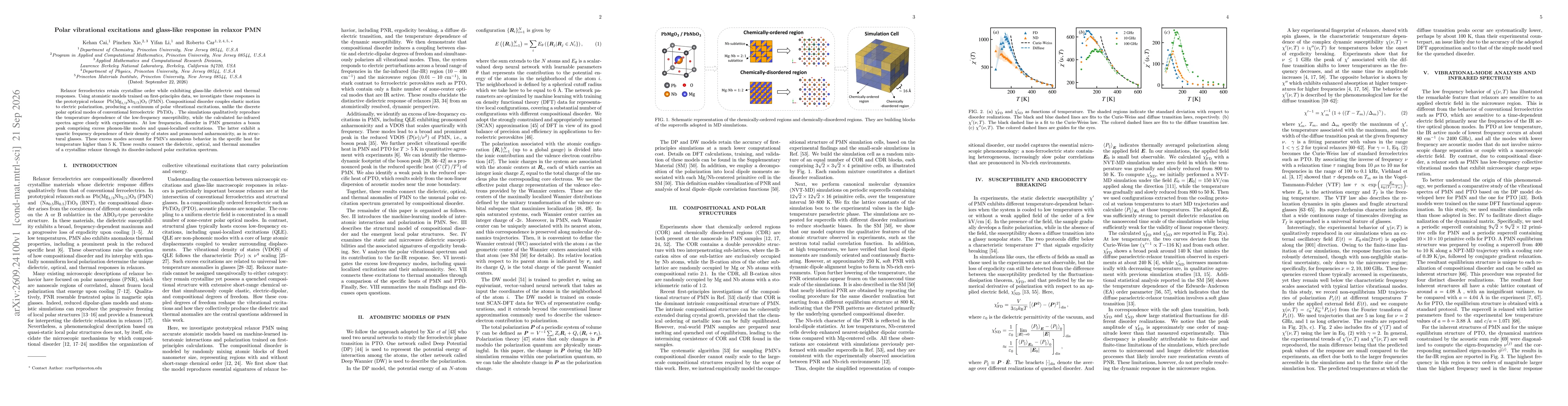 Thumbnail for Polar vibrational excitations and glass-like response in relaxor PMN