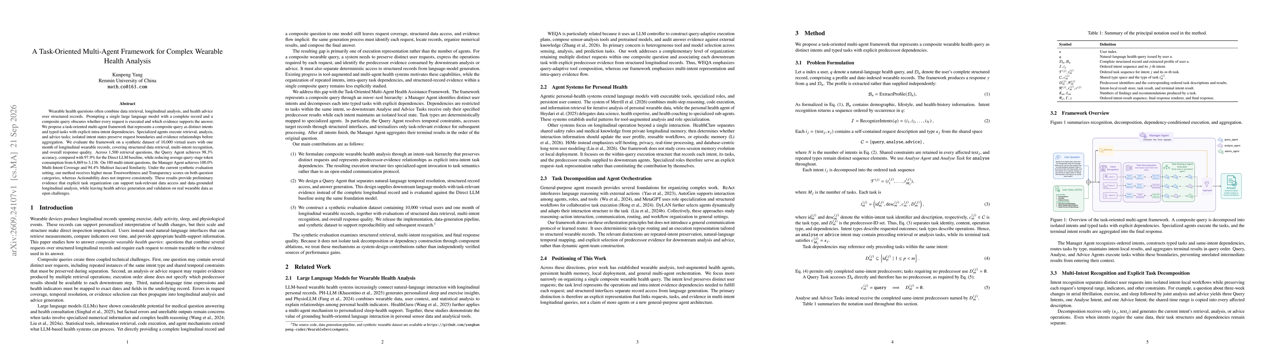 Thumbnail for A Task-Oriented Multi-Agent Framework for Complex Wearable Health Analysis