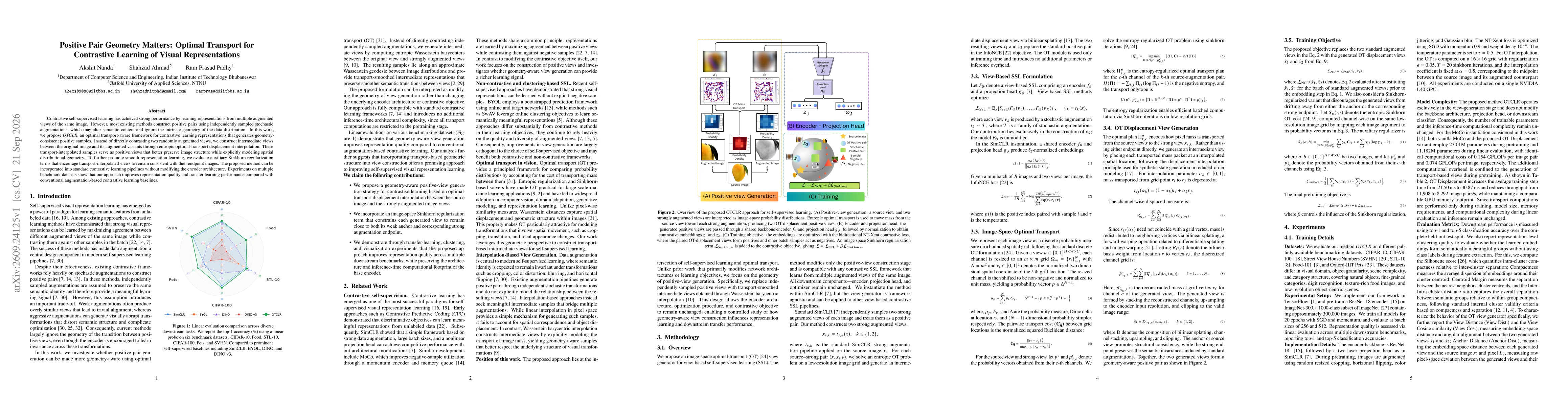 Thumbnail for Positive Pair Geometry Matters: Optimal Transport for Contrastive Learning of Visual Representations