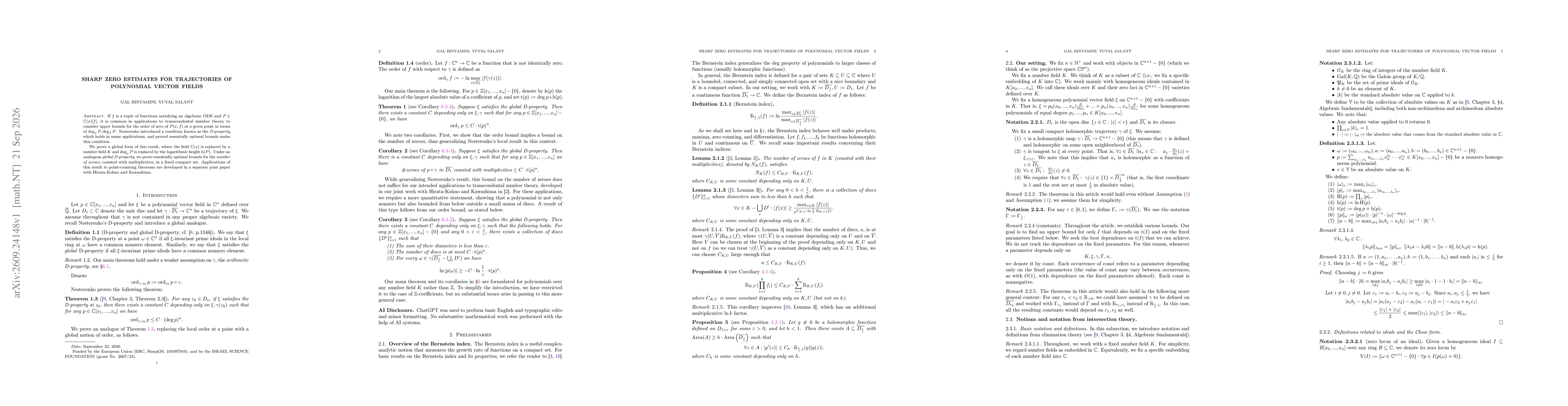 Thumbnail for Sharp zero estimates for trajectories of polynomial vector fields