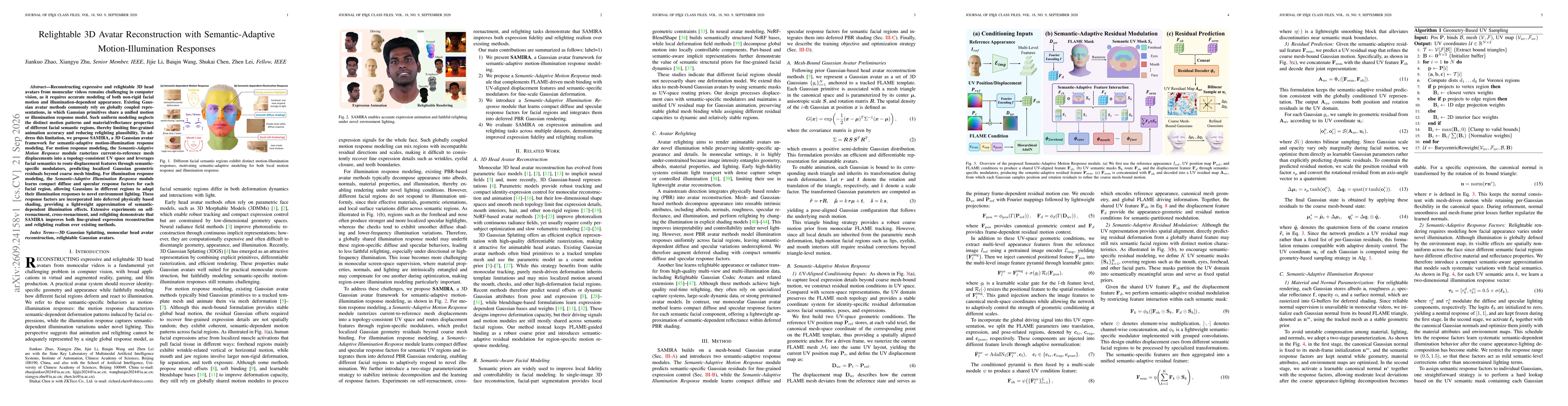 Thumbnail for Relightable 3D Avatar Reconstruction with Semantic-Adaptive Motion-Illumination Responses