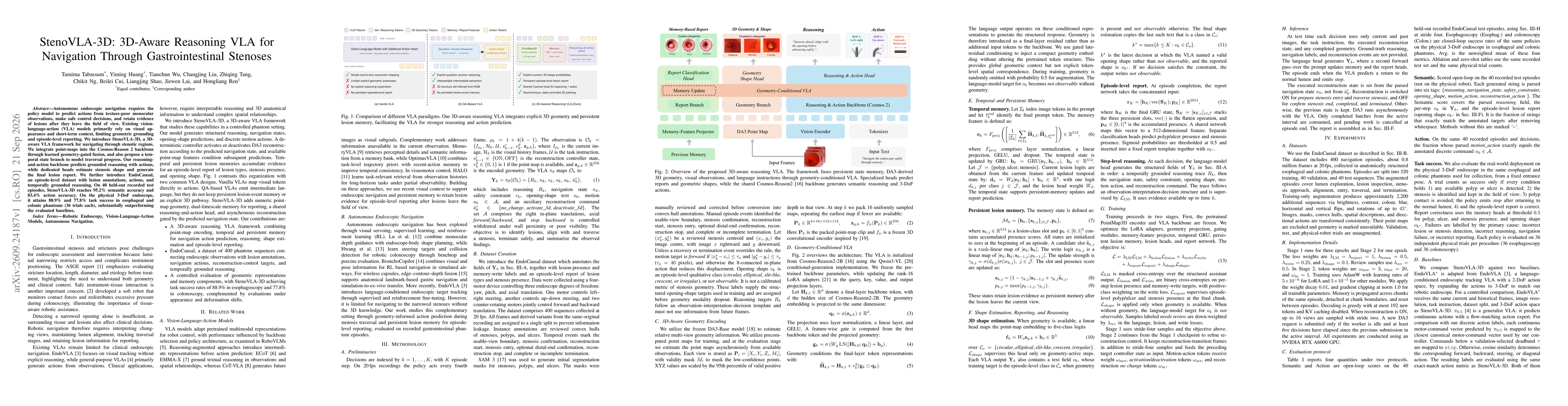 Thumbnail for StenoVLA-3D: 3D-Aware Reasoning VLA for Navigation Through Gastrointestinal Stenoses