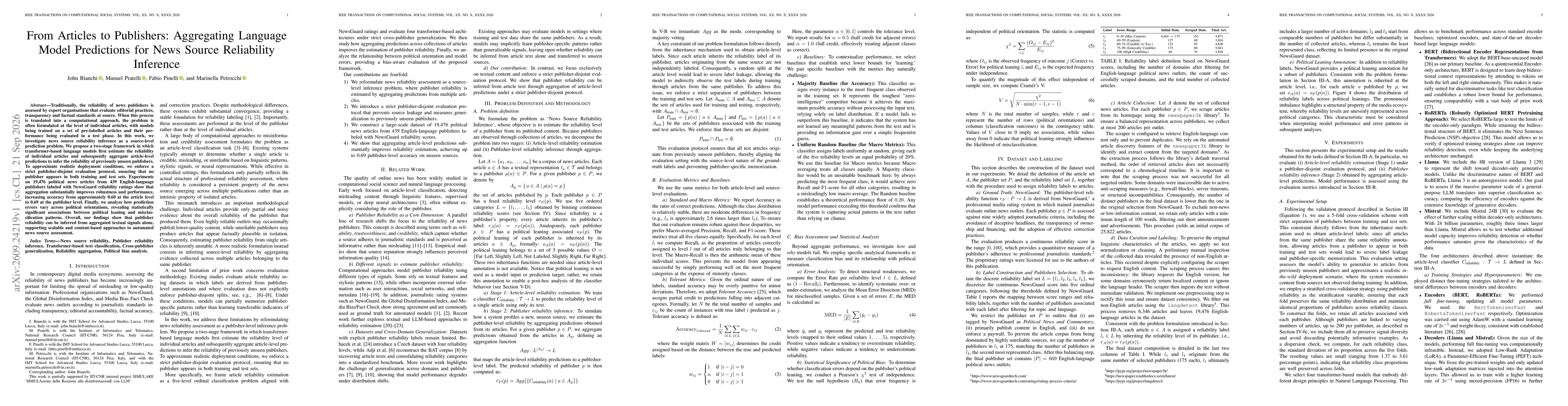 Thumbnail for From Articles to Publishers: Aggregating Language Model Predictions for News Source Reliability Inference