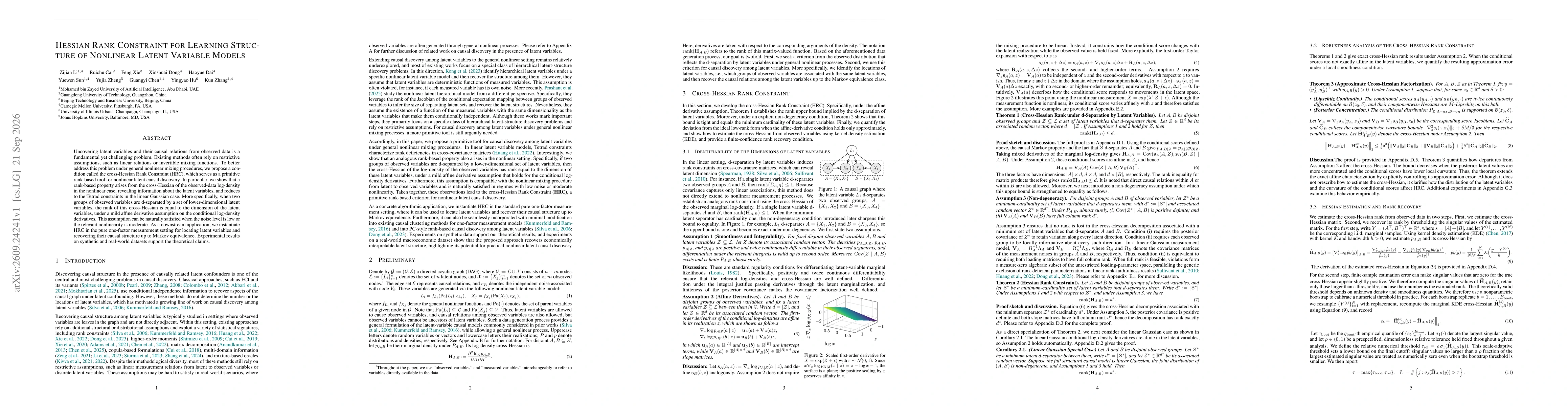 Thumbnail for Hessian Rank Constraint for Learning Structure of Nonlinear Latent Variable Models