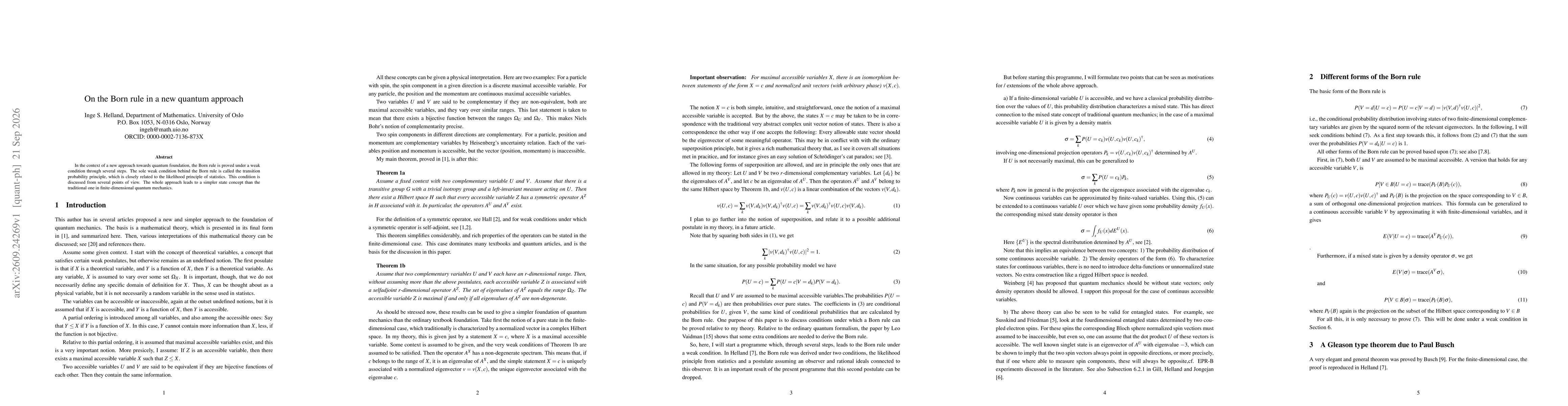 Thumbnail for On the Born rule in a new quantum approach