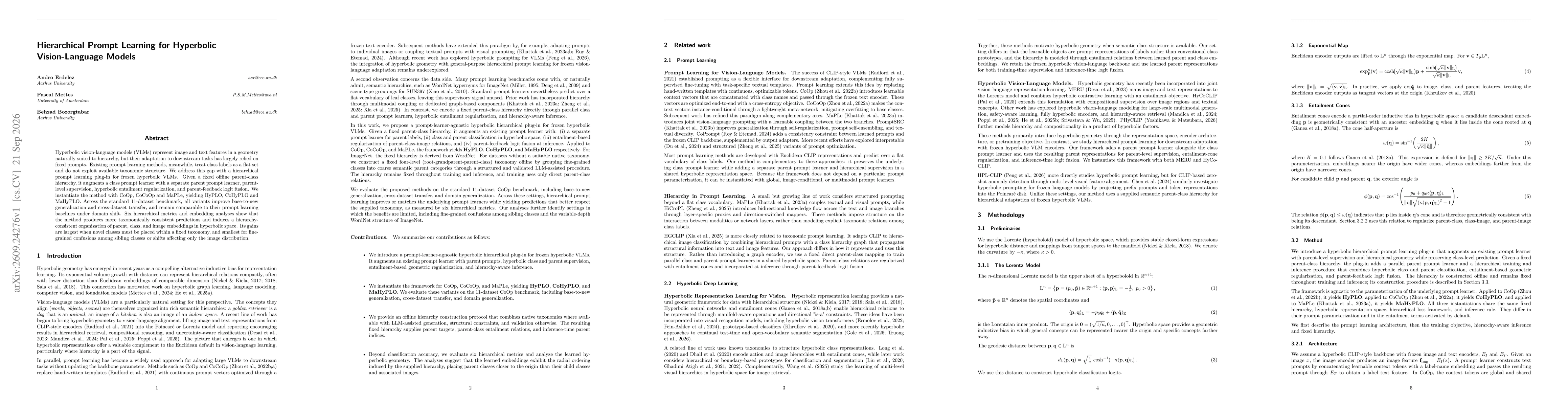 Thumbnail for Hierarchical Prompt Learning for Hyperbolic Vision-Language Models