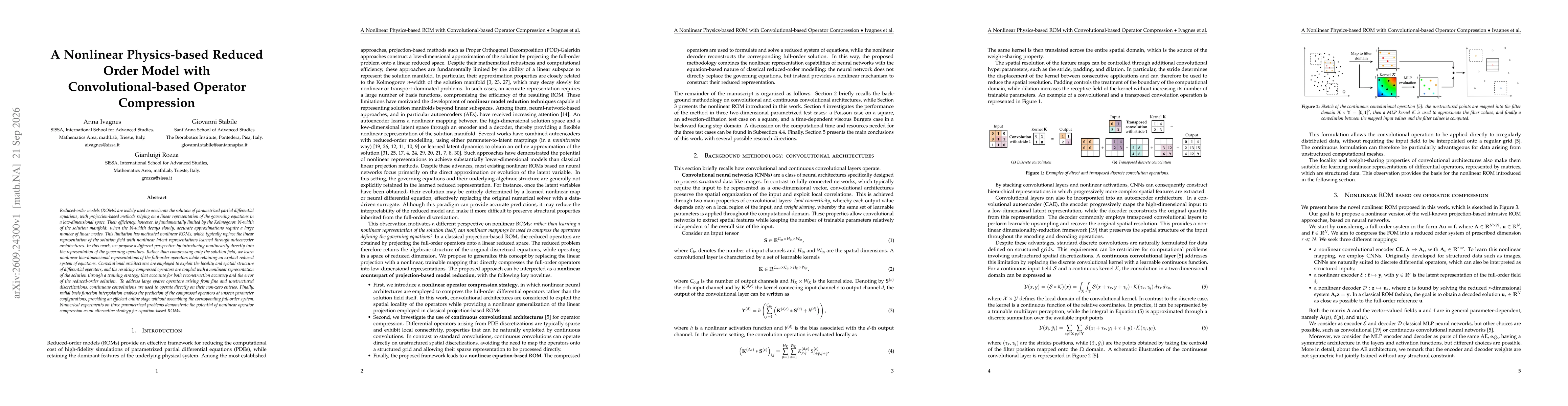 Thumbnail for A Nonlinear Physics-based Reduced Order Model with Convolutional-based Operator Compression