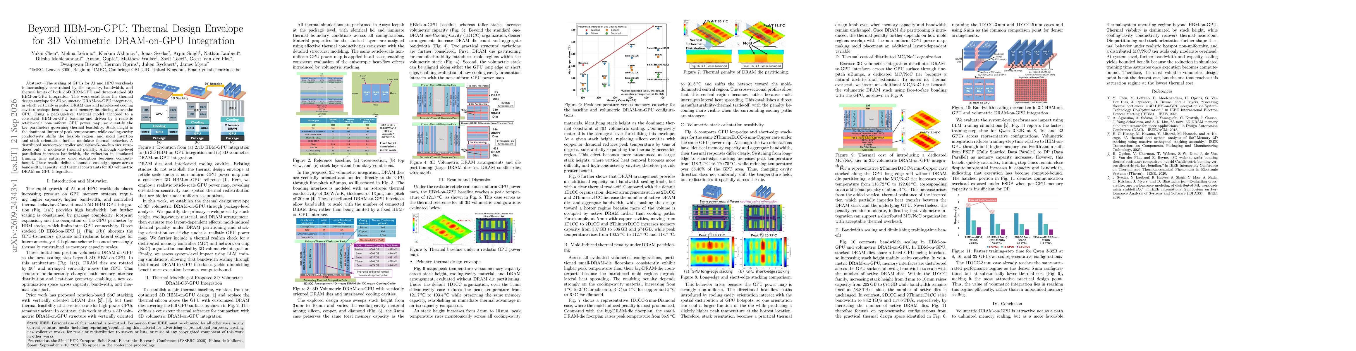 Thumbnail for Beyond HBM-on-GPU: Thermal Design Envelope for 3D Volumetric DRAM-on-GPU Integration